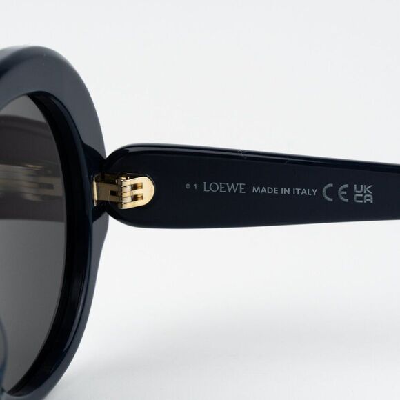 Loewe LW40135I SLIM 90A BRAND NEW Sunglasses Shiny Blue Smoke Round Women - Picture 6 of 8